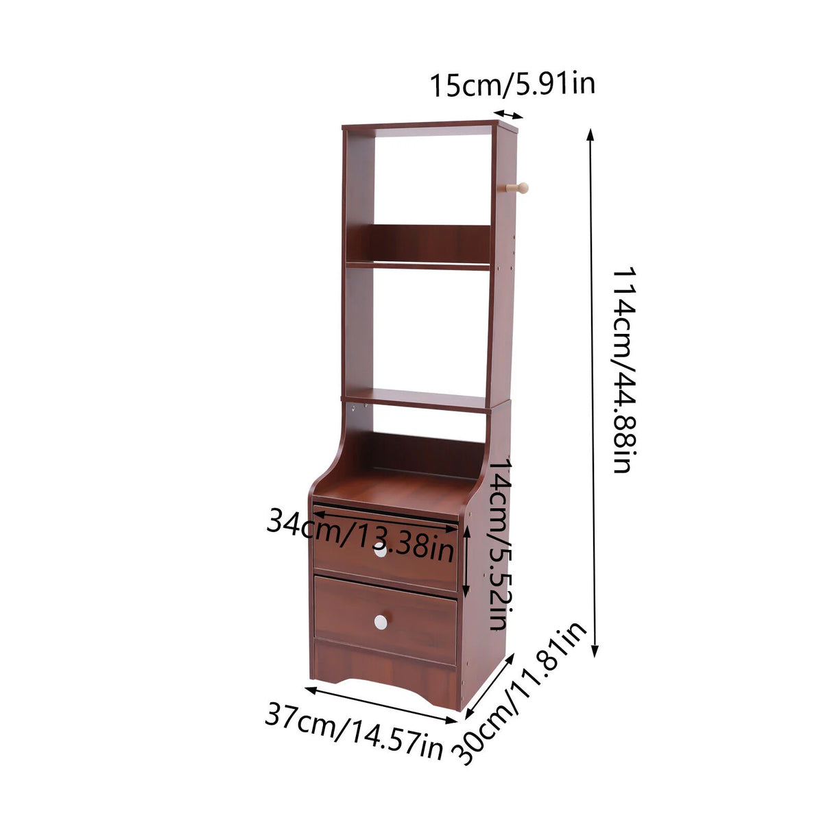 2 Drawer Bedside Nightstand with Open Storage Q34450