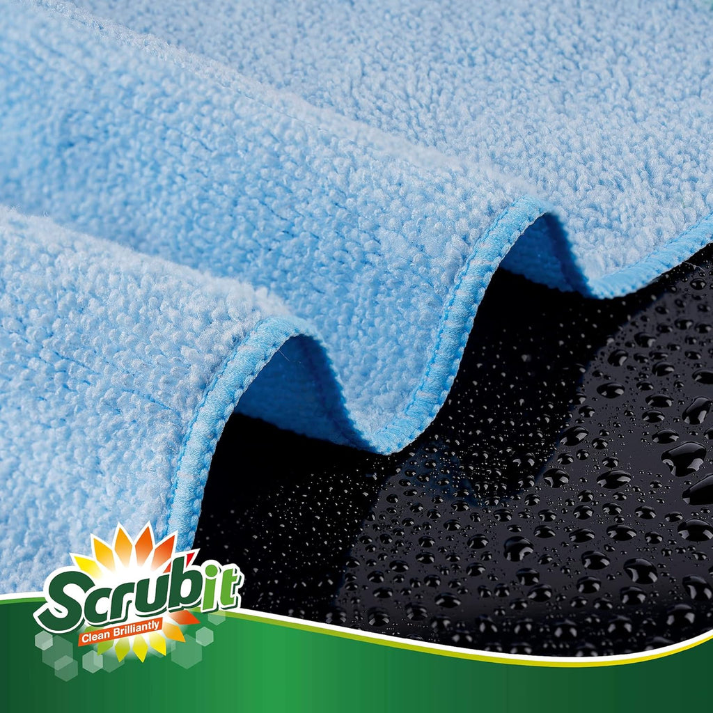 Citrus Bathroom Cleaner Spray, 32 fl oz, 2 Pack with 8 Count Microfiber Cleaning Cloths F6557