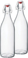 Clear Glass Bottle With Stopper, 33 3/4 oz. Q4439
