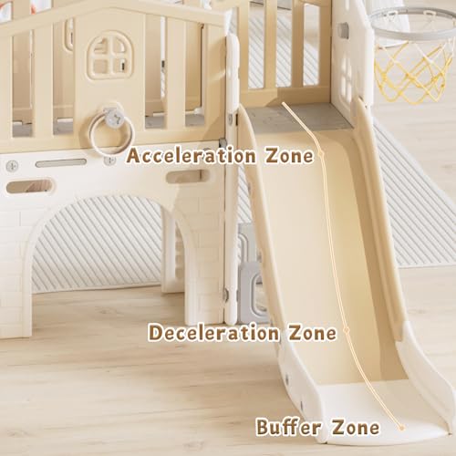 Gray 8 in 1 Toddler Slide Set with Basketball Hoop C719