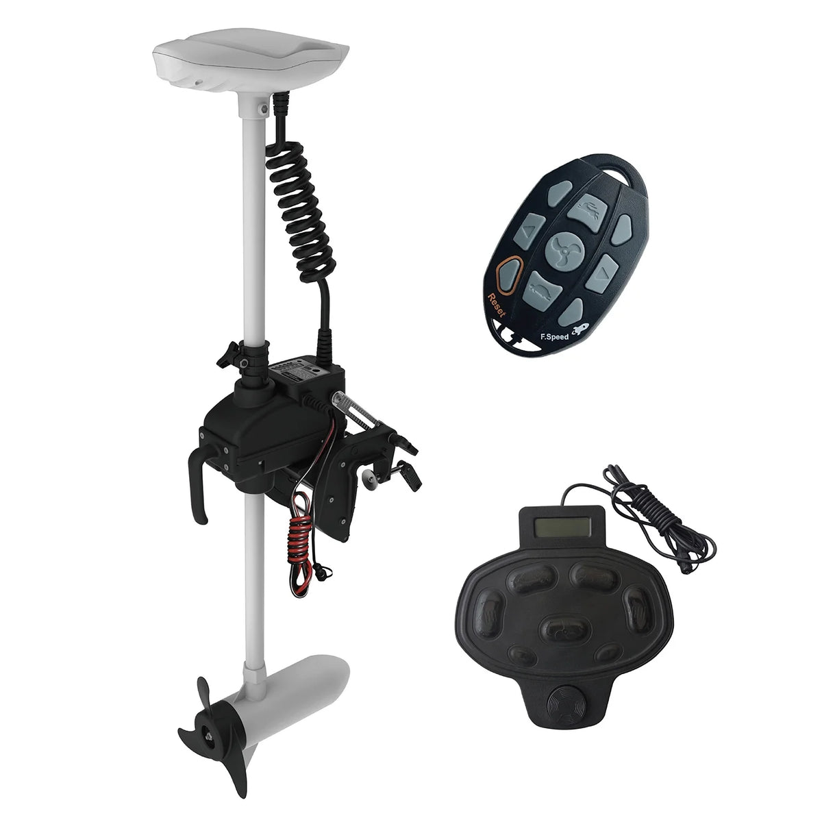 10.2ft Inflatable Pontoon Boat with Remote Trolling Motor and Foot Control Y265736