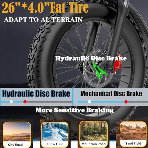 Dual Motors 2000W 35MPH Electric Mountain Bicycle with 48V 22.4AH Removable Battery, 7 Speed 26" Fat Tire Full Suspension Hydraulic Disc Brake L926996