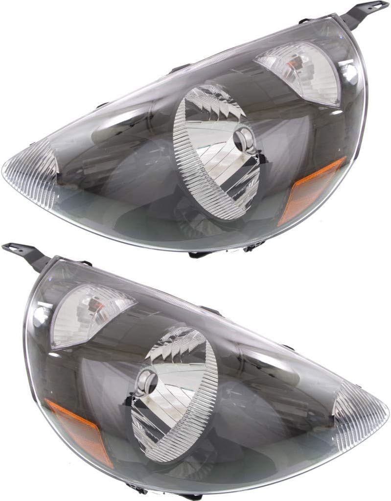 Headlight Assembly Pair Halogen Black B11701
