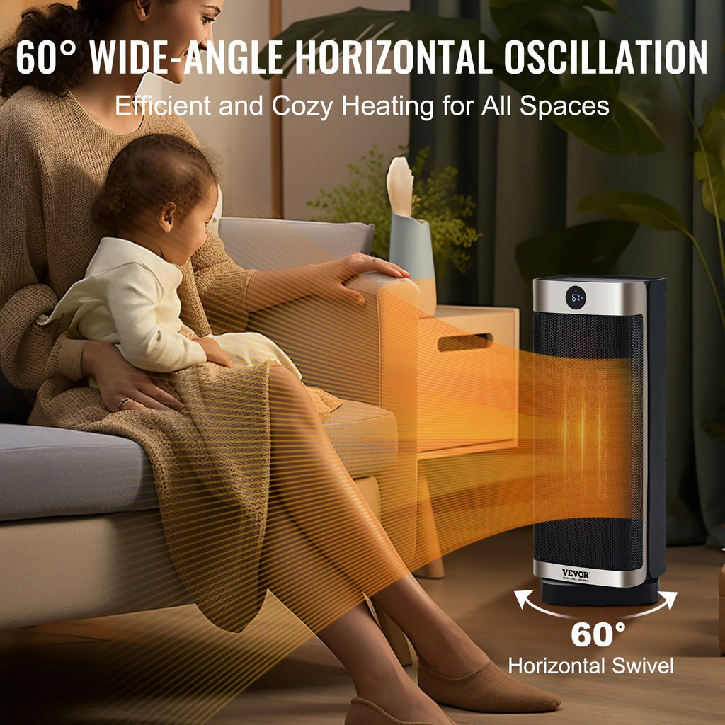1500W Electric Fan Forced Portable Space Heater 16 in with Thermostat Q88564