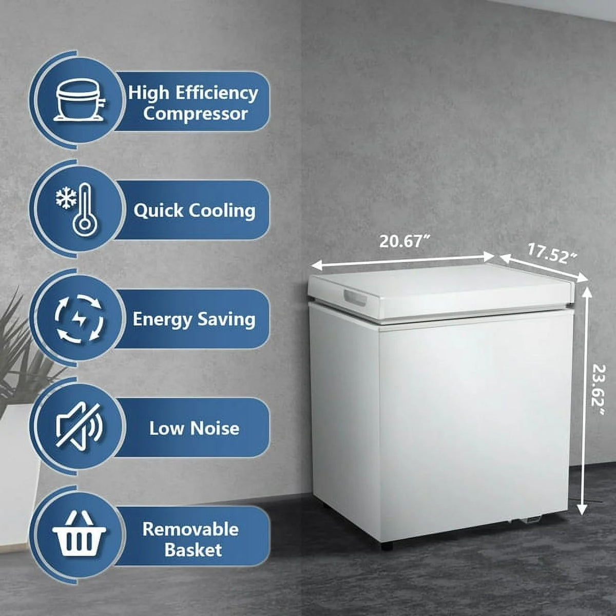 1.8 Cu.ft Black Compact Freezer Z4077