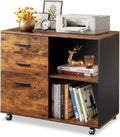3 Drawer Wood File Cabinet with Storage Shelves U263
