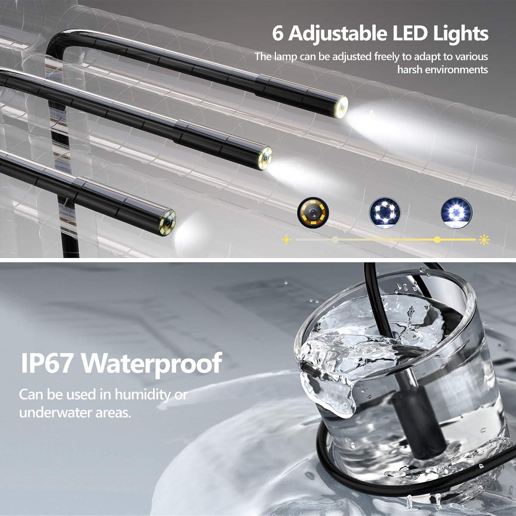 IP67 Waterproof Sewer Inspection Camera with 16.5FT Semi-Rigid Cable Z873