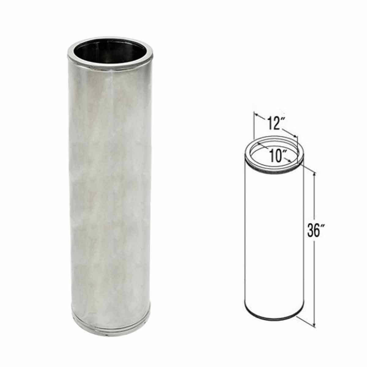 Chimney Pipe, 10 in. Inner Diameter, 36 in. Long O13486