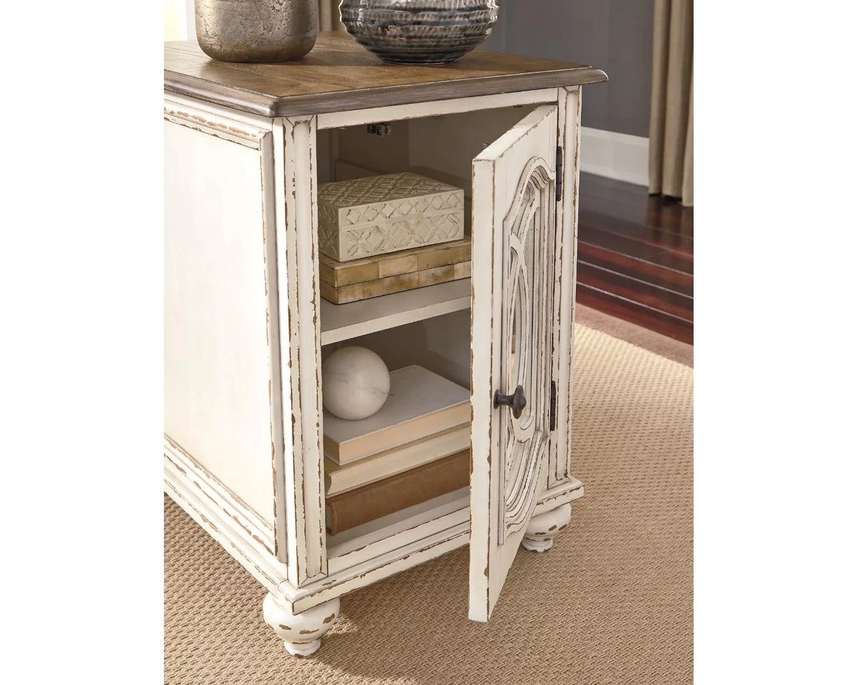 Chairside End Table White/Brown N125