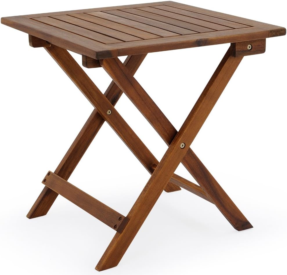 18x18 Inch Acacia Wood Folding Patio Side Table F433