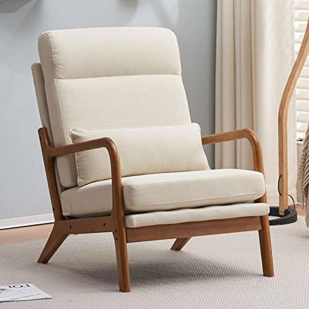 Linen Fabric Upholstered Accent Armchair X512748