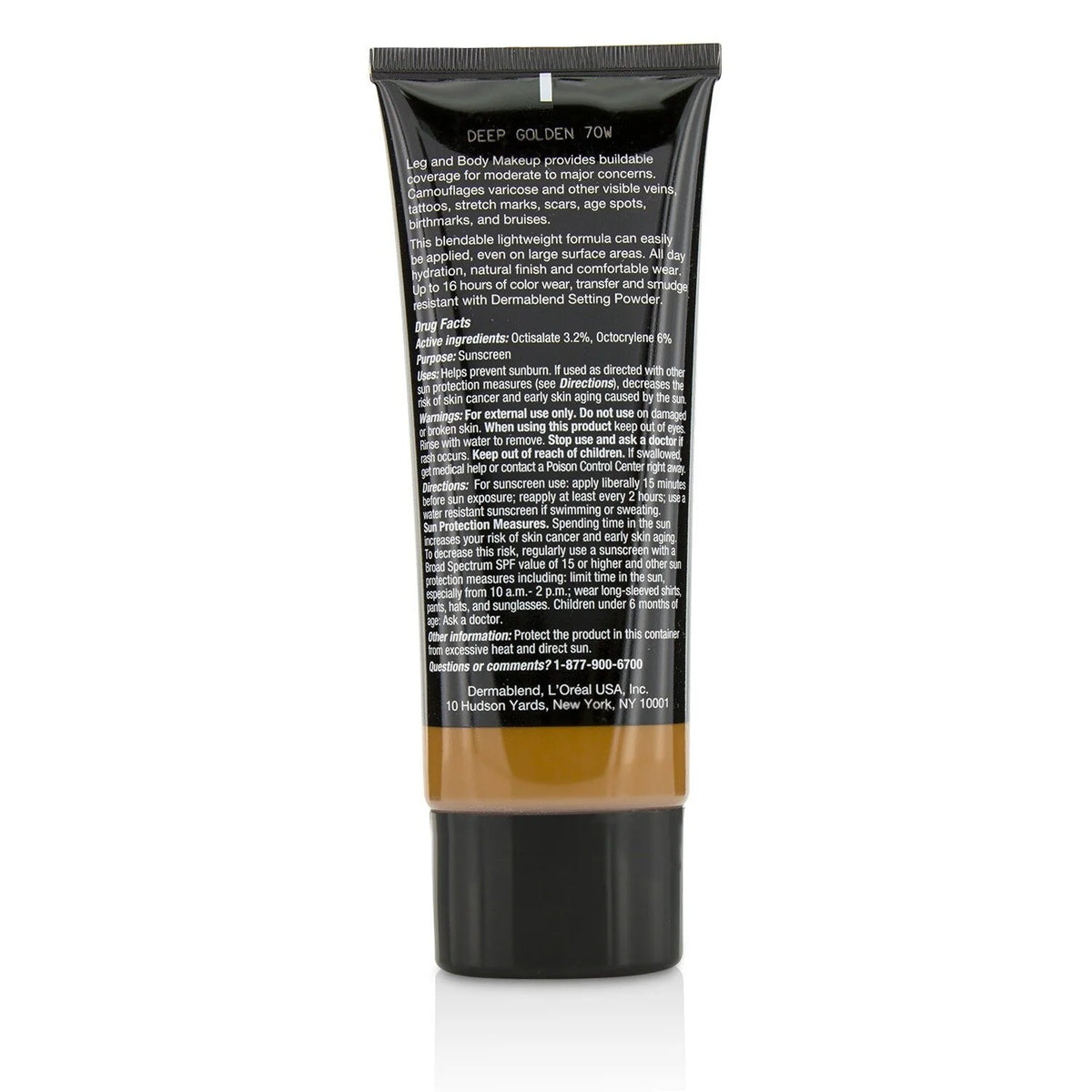 Leg and Body Make Up Liquid Body Foundation Sunscreen Broad Spectrum SPF 25 - #Deep Natural 100ml/3.4oz W369913