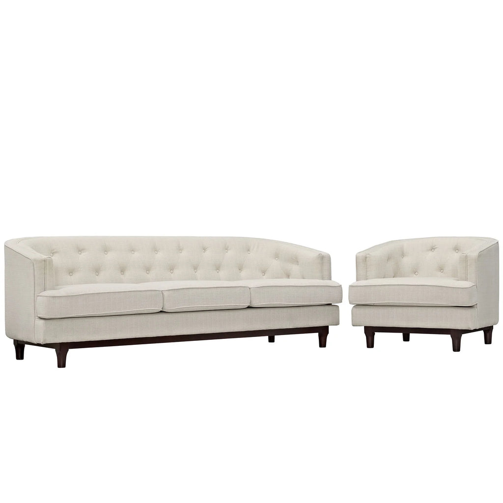 Beige Fabric Sofa Set of Two J578