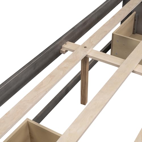 Full Size Wood Platform Bed with 6 Drawers Z793