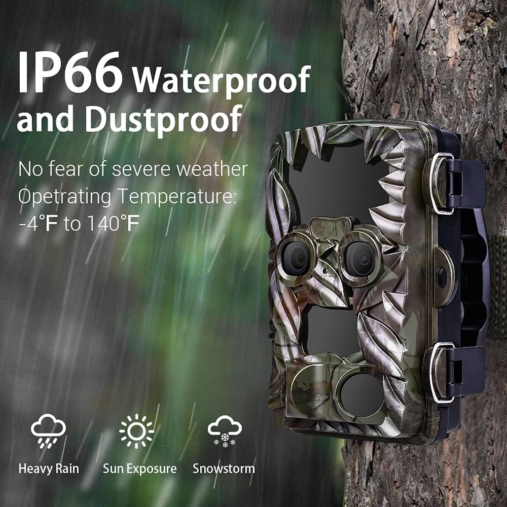 Dual Lens Waterproof Trail Camera with 32GB SD Card Q301