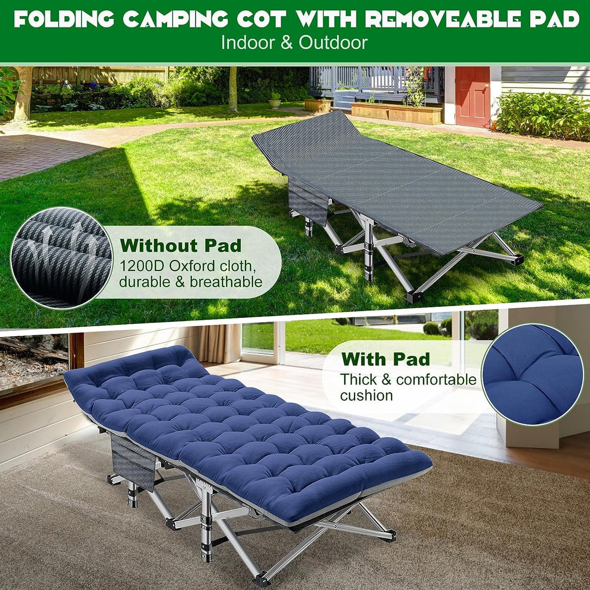 Oversized XL Folding Sleeping Cot V7889
