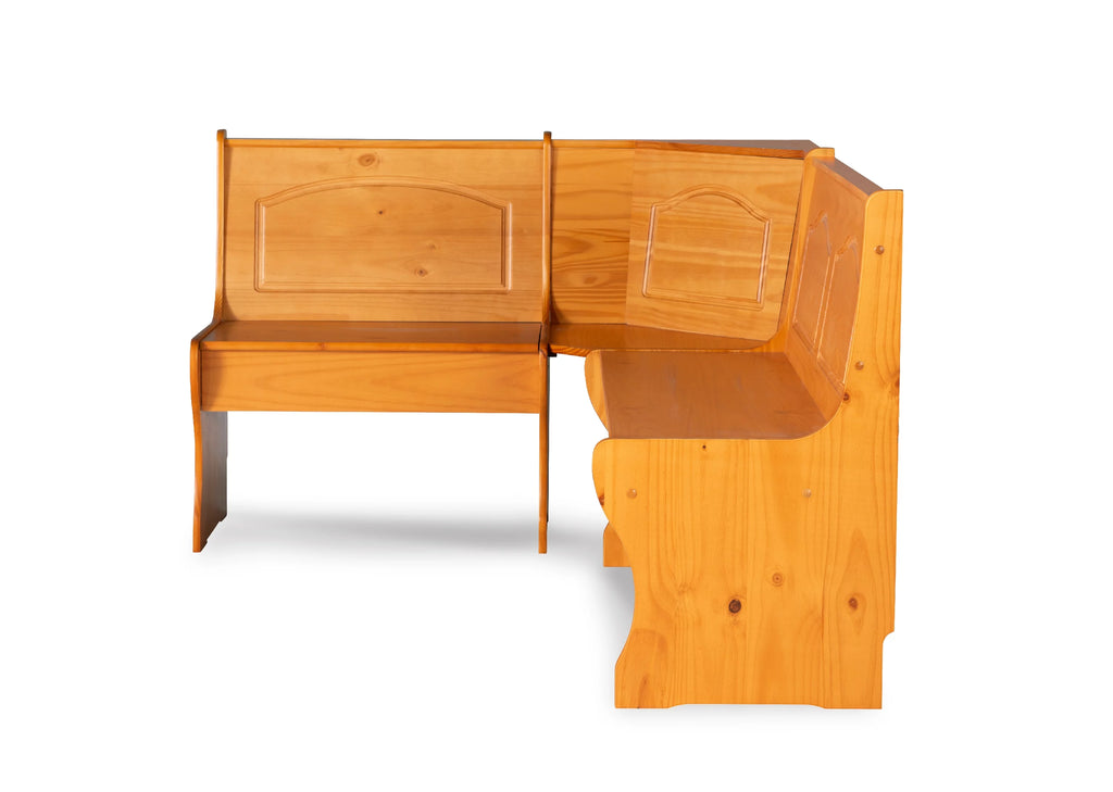 Corner Dining Breakfast Nook with Storage, Seats 4, Natural Honey Finish K724