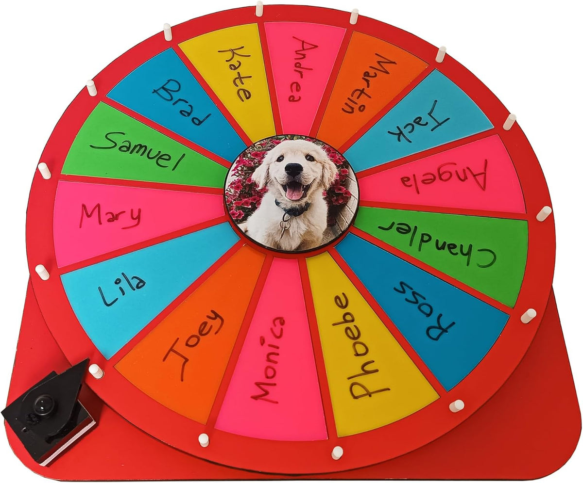 18 Slots Color Tabletop Spinning Prize Wheel A33372