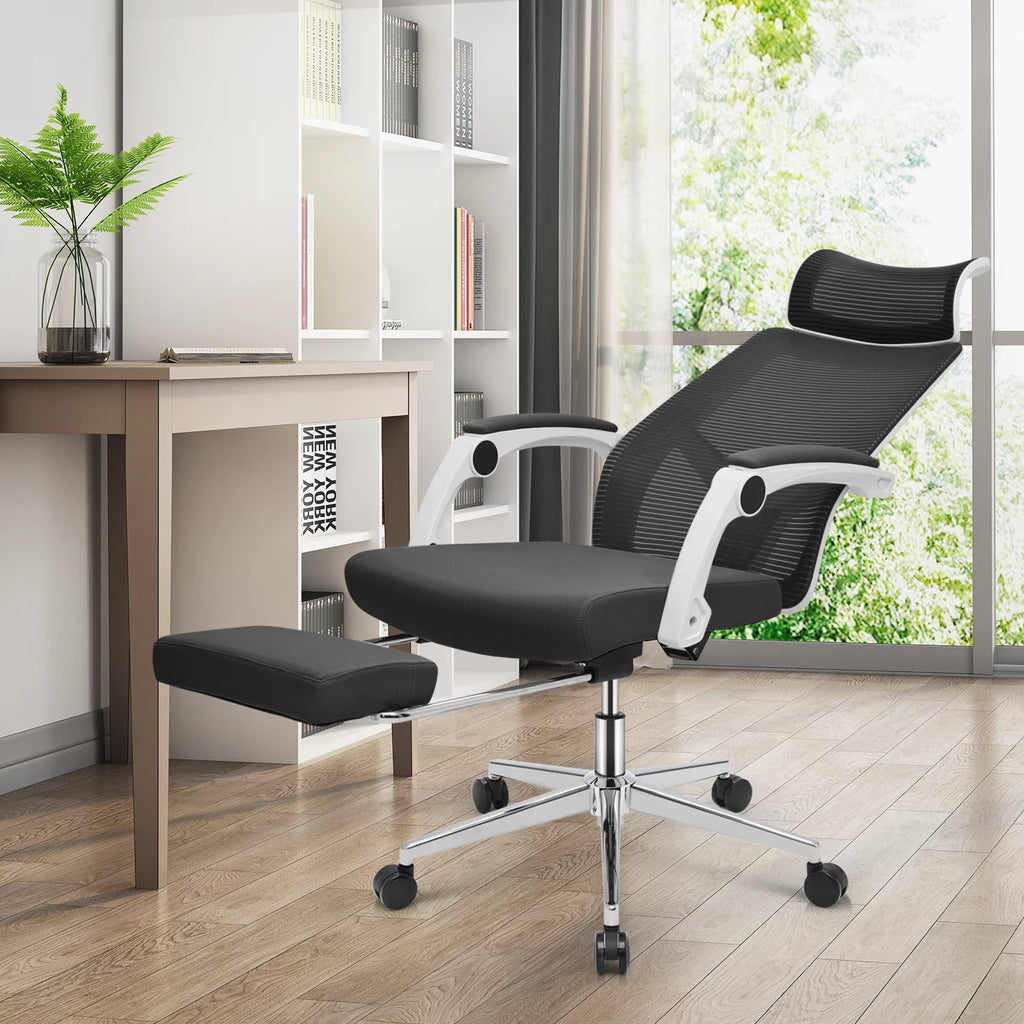 Black Ergonomic High Back Mesh Office Chair with Headrest & Footrest G763271