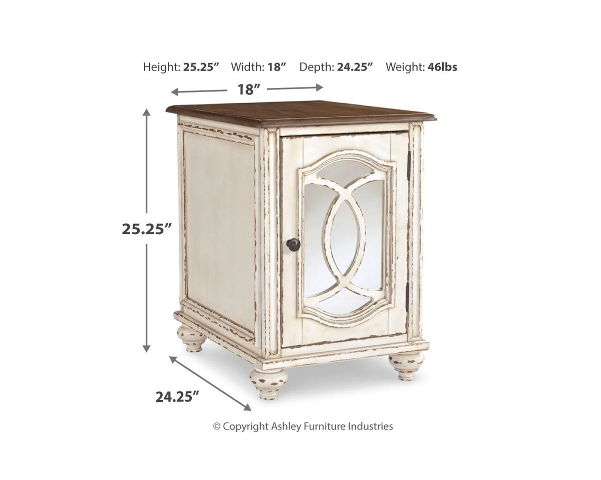 Chairside End Table White/Brown N125