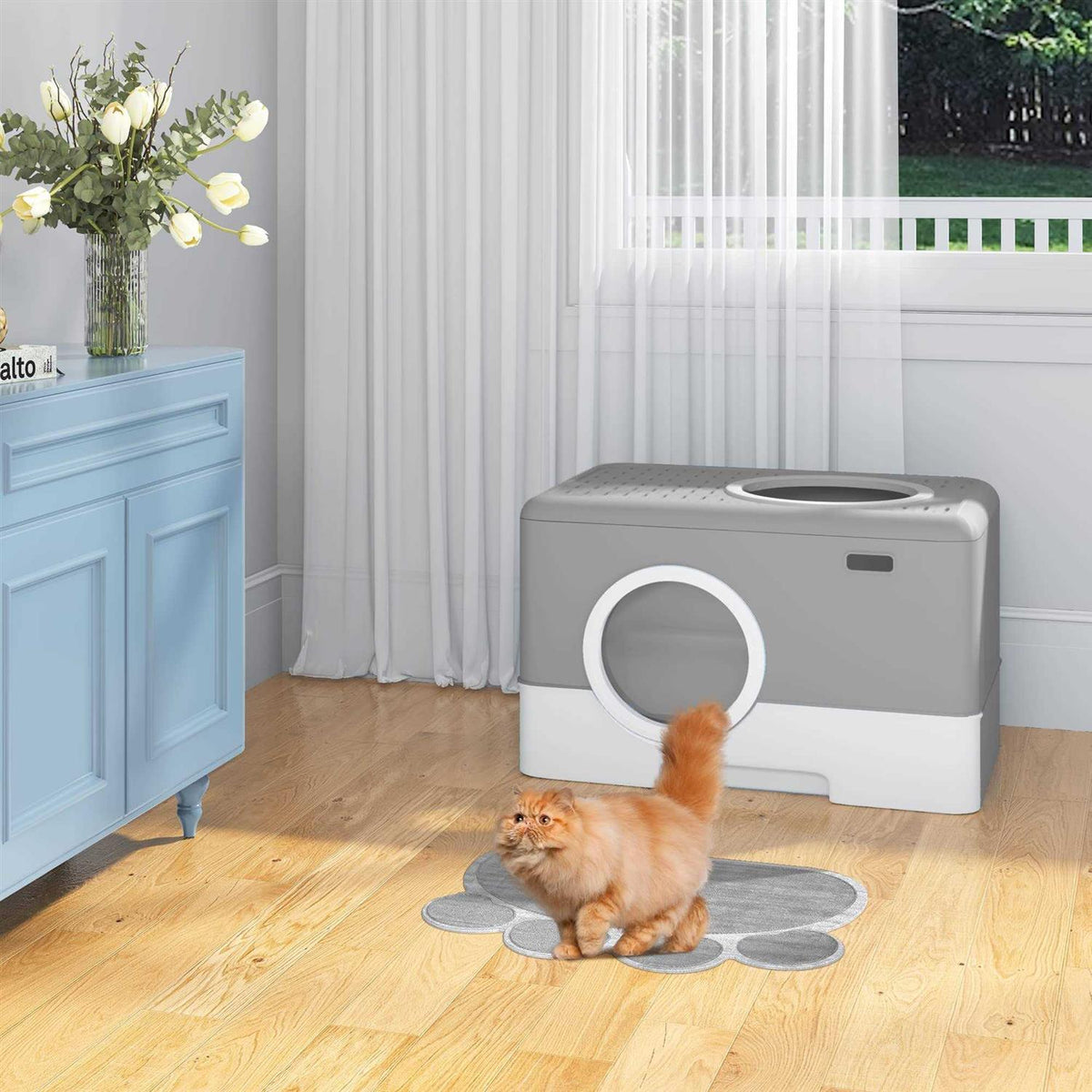 Enclosed Cat Litter Box with Lid X4568