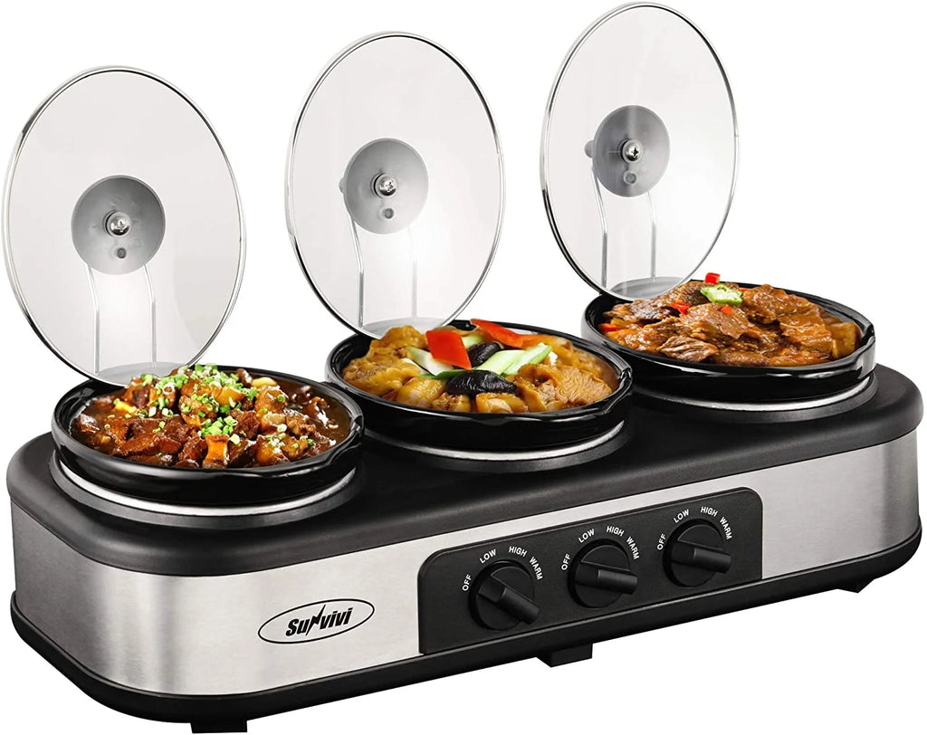 Stainless Steel Slow Cooker Buffet Server with Adjustable Temp R8936