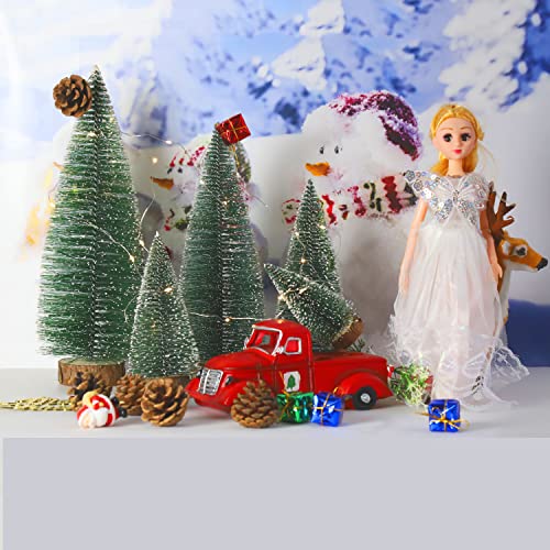 Mini Christmas Trees with Snow and Wooden Base X38549