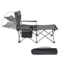 Folding Reclining Camping Chair with Footrest Cup Holder I927410