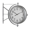 Silver 18 inch Dual Face Clock and Thermometer Z3665