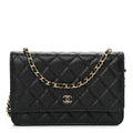 Quilted Wallet On Chain Black Y62652