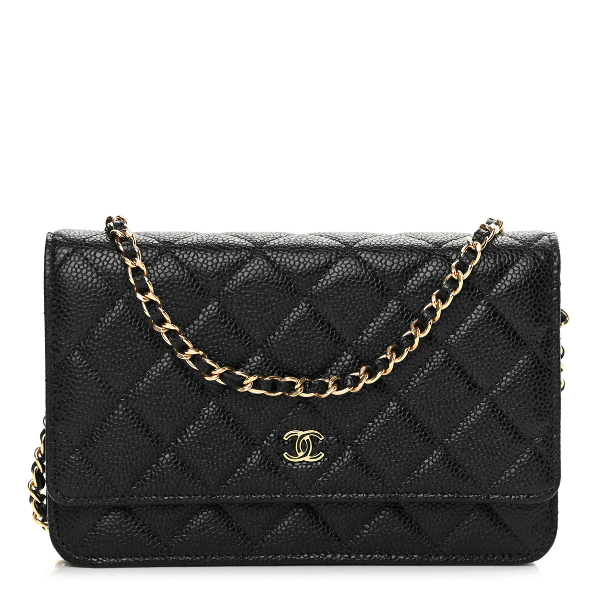 Quilted Wallet On Chain Black Y62652