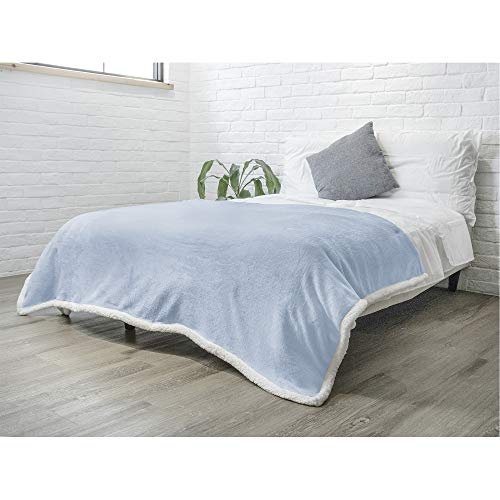 50 x 60 Inches Reversible Microfiber Sherpa Fleece Throw Blanket X4313