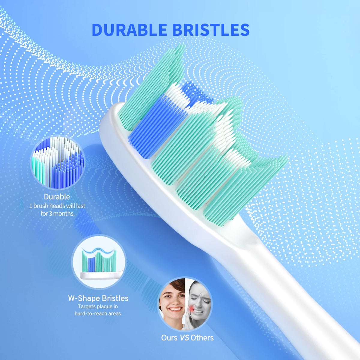 Rechargeable Electric Toothbrush with 8 Brush Heads, 5 Modes D16774
