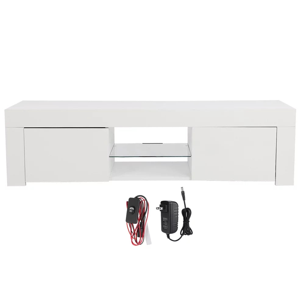 White TV Stand with LED A39317