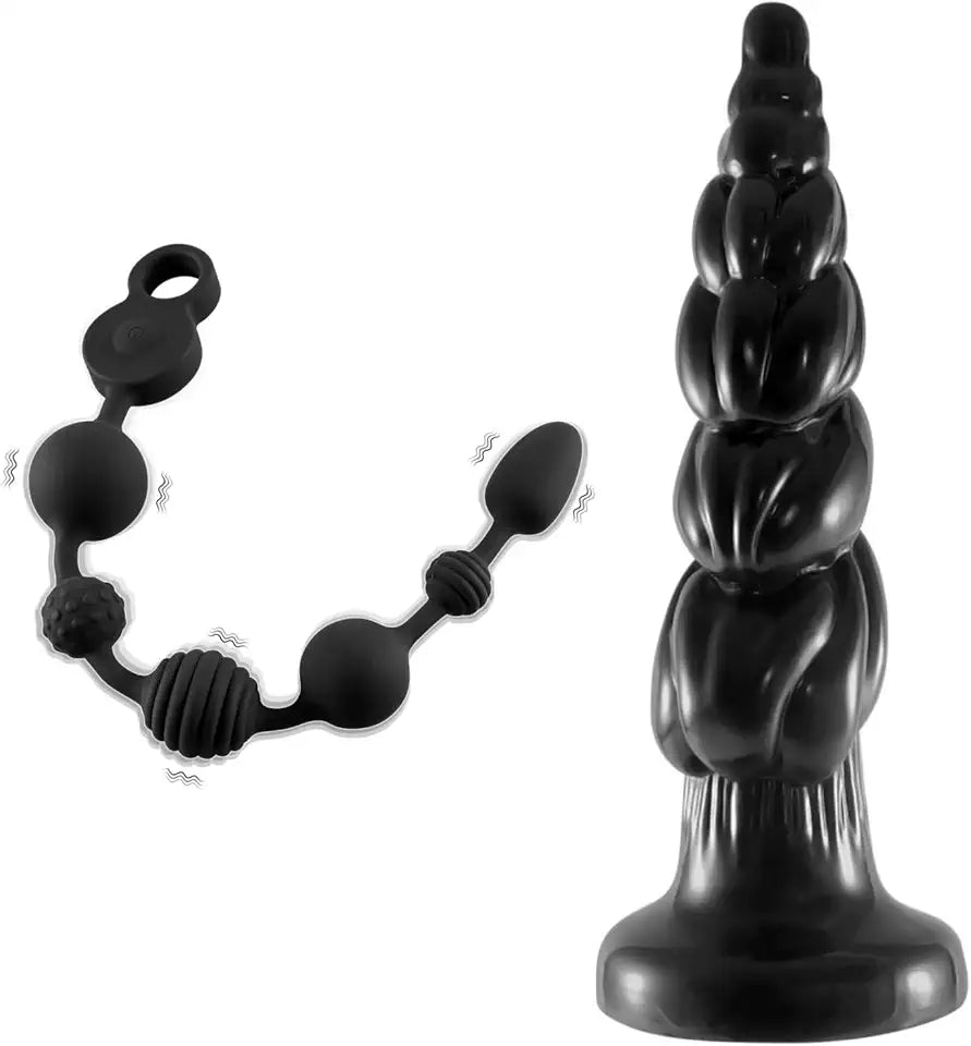 Vibrating Anal Beads + 15.7inch Anal Plug T6758