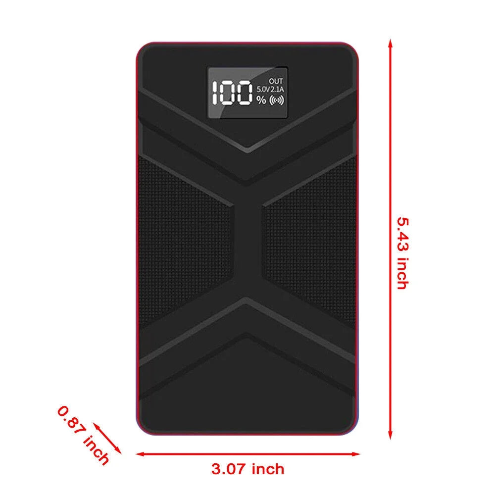 20000mAh Portable Car Battery Jump Starter with LED Light Black Q279141