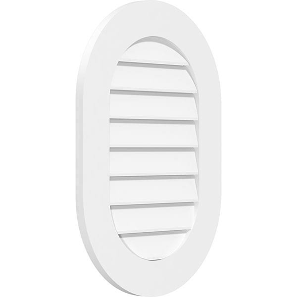 Vertical Round Ended Surface Mount PVC Gable Vent J696129