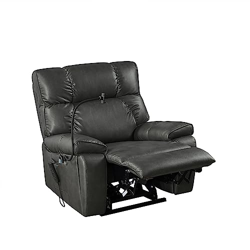 Oversized Leather Power Lift Recliner Chair with Cup Holder O54411