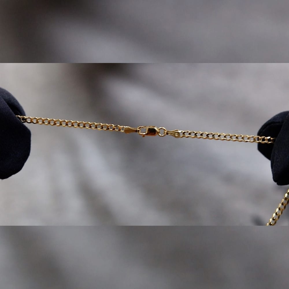 14k Solid Yellow Gold Cuban Curb Chain Necklace W3727