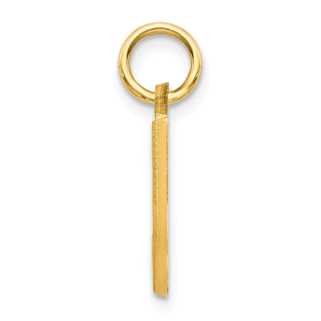 10K Yellow Gold Initial J Pendant Charm F31497