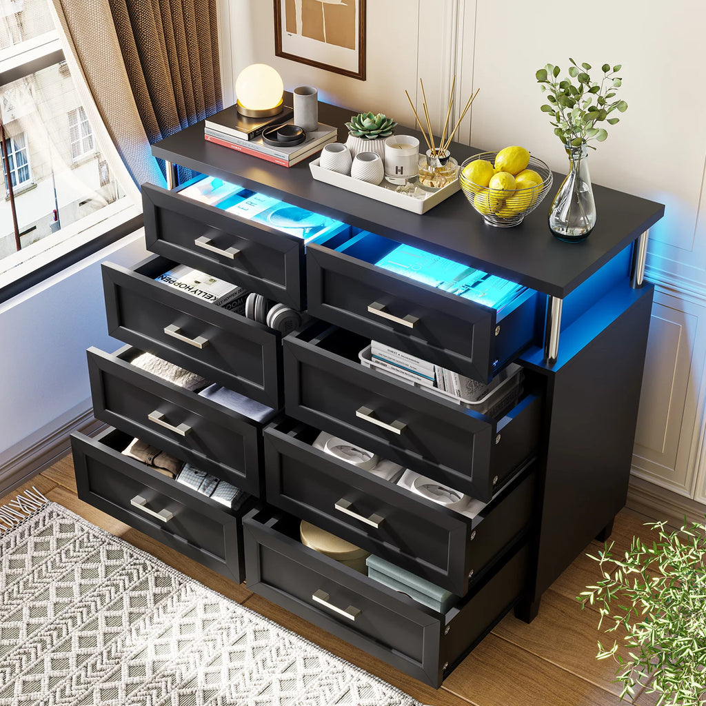 Black 8 Drawer Dresser A2281