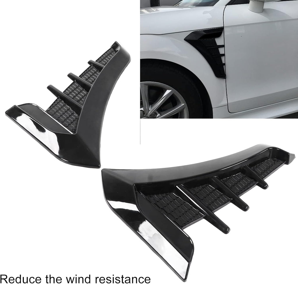 2pcs Gloss Black Car Hood Vent Scoop Kit G67107