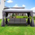 10'x13' Outdoor Double Vent Canopy Gazebo with Nettings and Curtains W369