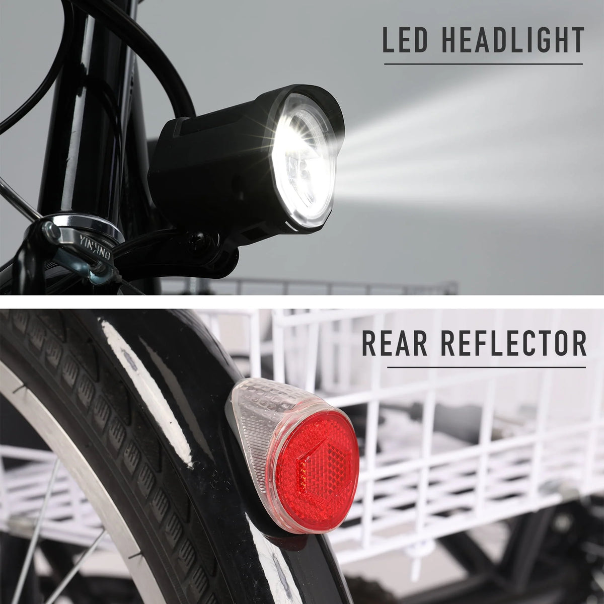 24 Inch 250w 36V Black 3 Wheel Electric Bike F2983