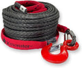 3/8" x 100' 19,000 lbs Synthetic Winch Rope Kit with Hook and Sleeve Protection W829