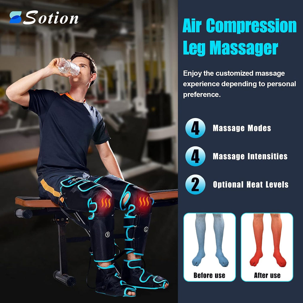 Leg Massager with Air Compression, 4 Intensities & 4 Modes G733498