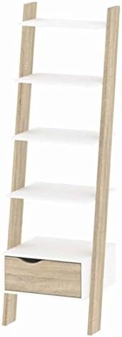 2 Piece Bookcase and Writing Desk Set in White and Oak H2843