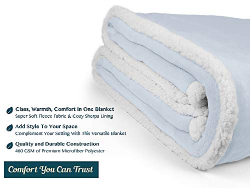 50 x 60 Inches Reversible Microfiber Sherpa Fleece Throw Blanket X4313