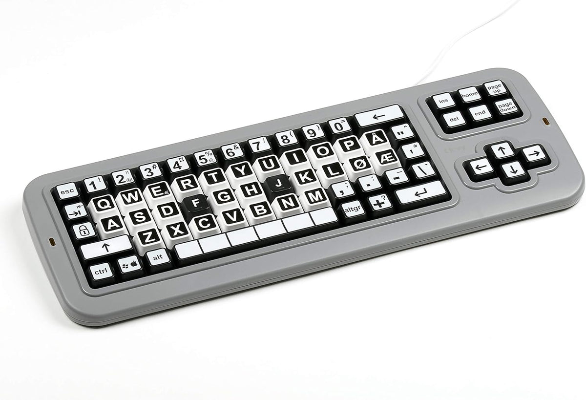 Norwegian Computer Keyboard with Uppercase/Lowercase White Lettering K712118
