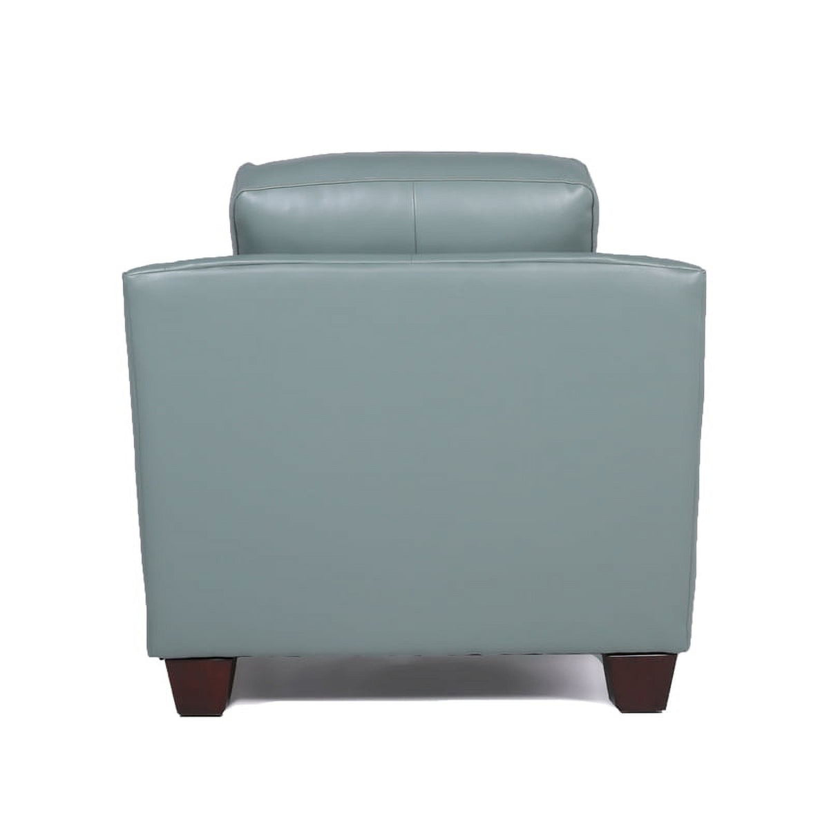2 Piece Tufted Leather Accent Chair Set In Spa Blue W5531